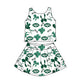 ( Moq 5 Each Style ) Baby Girls Toddler Stars Bows Team Sibling Green Shorts Dresses Set Summer Clothes