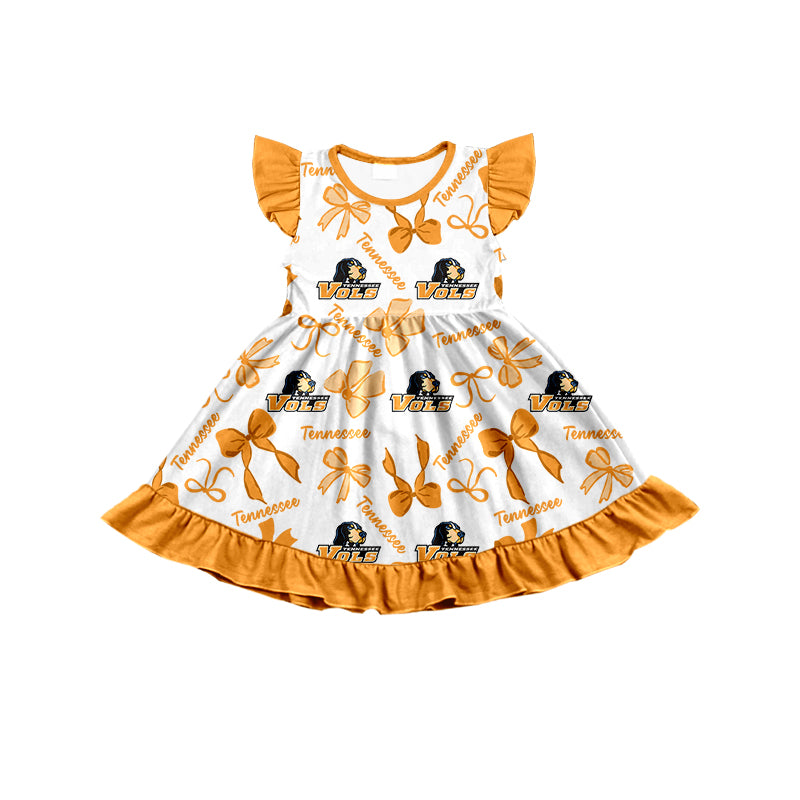 ( Moq 5 each style ) Baby Girl Toddler Team Bows ‌Dogs Sibling Dress Set