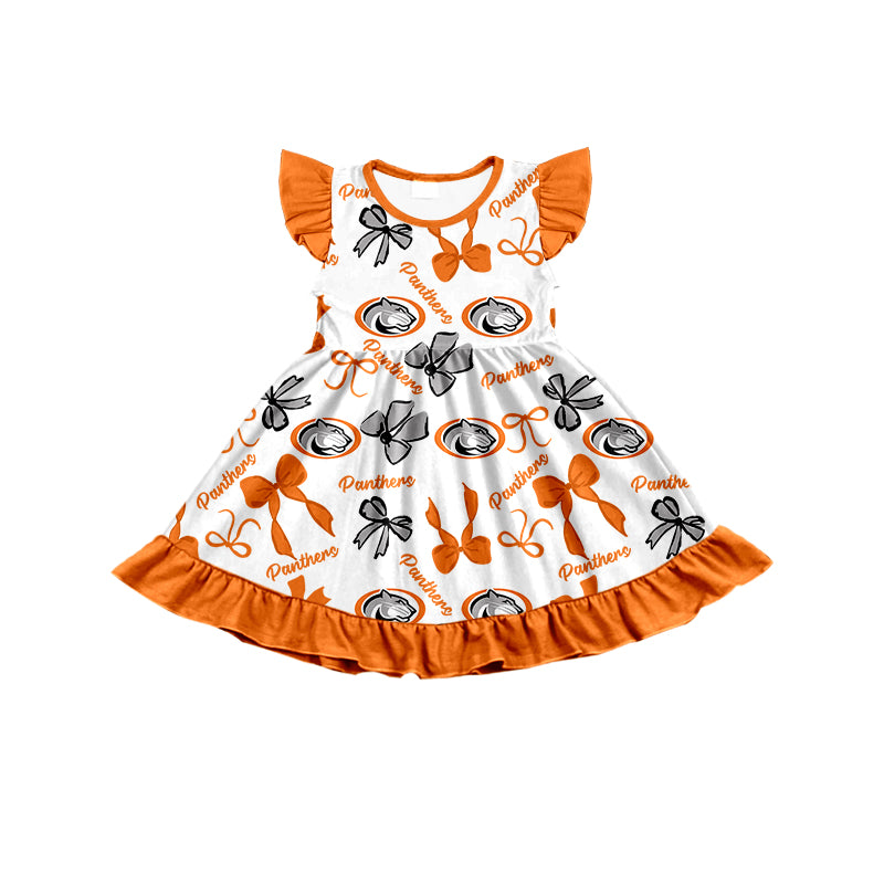 ( Moq 5 each style ) Baby Girl Toddler Team Tigers Bows Sibling Dress Set