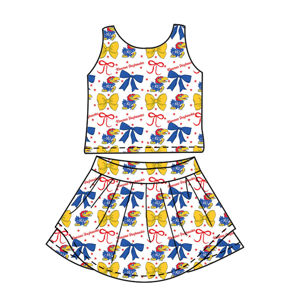 ( Moq 5 each style ) Baby Boy Girl Toddler Team Bows Sibling Shirt Dress Set 6.23