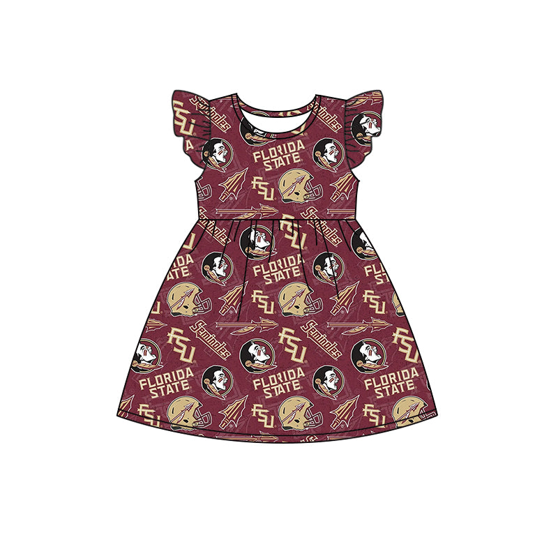 ( Moq 5 each style ) Baby Girl Toddler FSU Team Sibling Dress Set