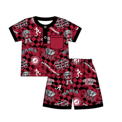 ( Moq 5 each style ) Baby Boy Girl Team A Checked Sibling Dress Romper Set 5.6