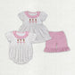 Baby Girl Short Sleeves Dance Pink Ruffle Sibling Romper Clothes Outfit RTS