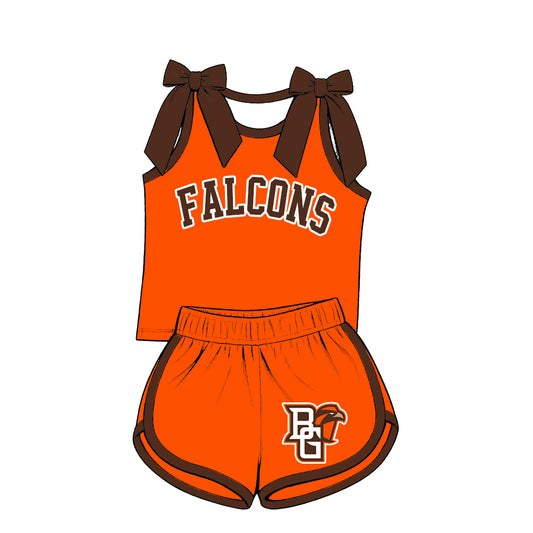 ( Moq 5 ) Baby Girls Kids Sleeveless Bows Shirt Shorts Team Set Clothes