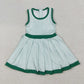 Baby Girl Sleeveless Green Plaid Ruffle Shorts Yoga Active Dress RTS