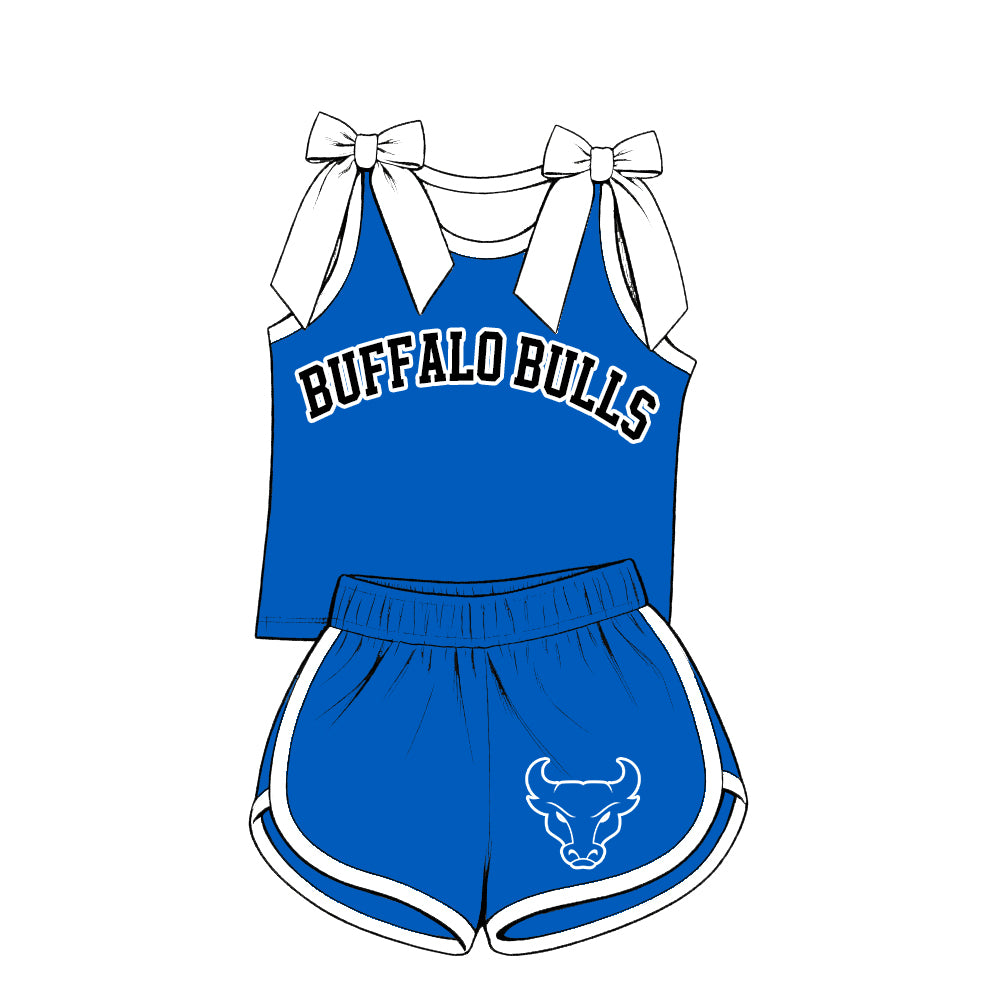 ( Moq 5 ) Baby Girls Kids Sleeveless Bows Shirt Shorts Team Set Clothes