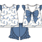 Baby Boy Girl Short Sleeves Duck Sibling Matching Dress Romper Blue Clothes Set Moq 5 Each style