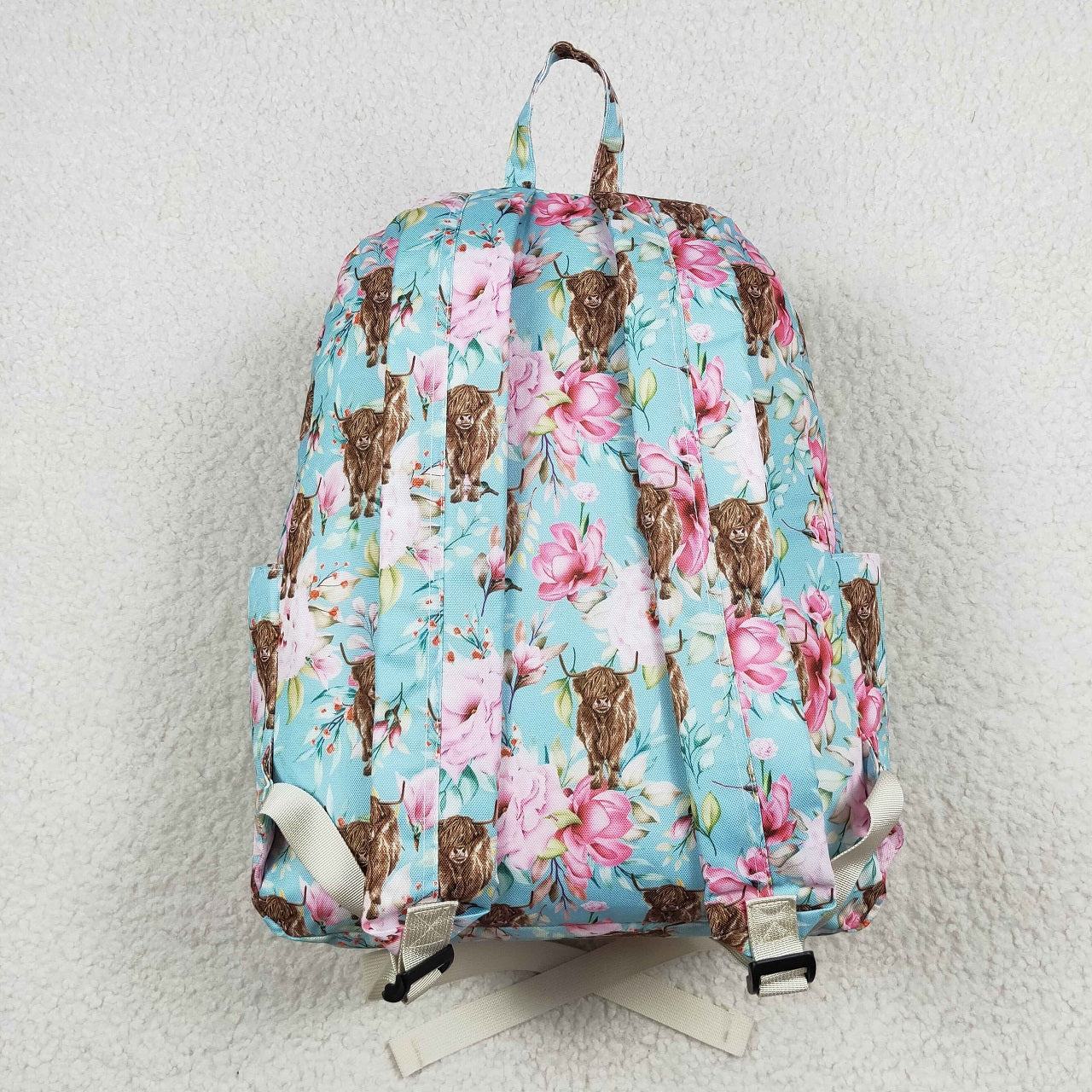 Baby Girl Western Cow Floral Back To School Bag Backpack