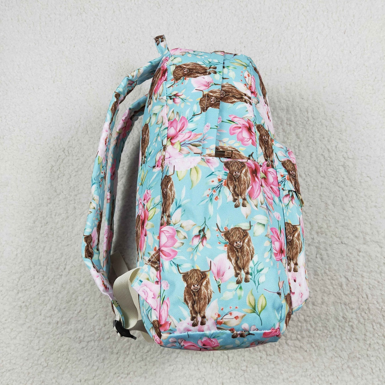 Baby Girl Western Cow Floral Back To School Bag Backpack