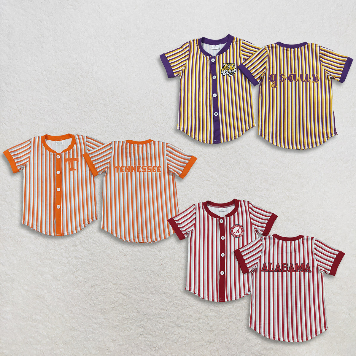 Sibling Baby Boy Kids Short Sleeves Stripes Buttons Shirts Team Tops Clothes RTS