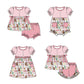 Baby Girl Short Sleeves Western Boots Cactus Sibling Romper Dress Clothes Set ( Moq 5 Each Design )11.26