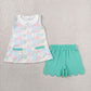 Sibling Baby Girls Kids Sleeveless Tops Scallop Shorts Sets Summer Clothes RTS