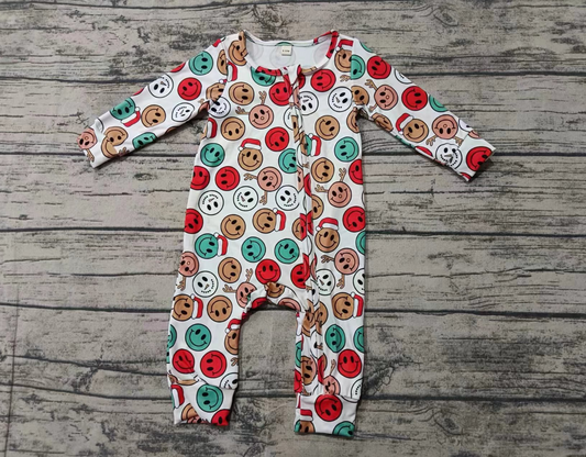 Baby Boy Infant Long Sleeves Smile Christmas Zipper Romper