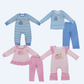 Sibling Baby Boys Girls Embroidery Pumpkins Dogs Stripes Rompers Sets Thanksgiving Clothes RTS