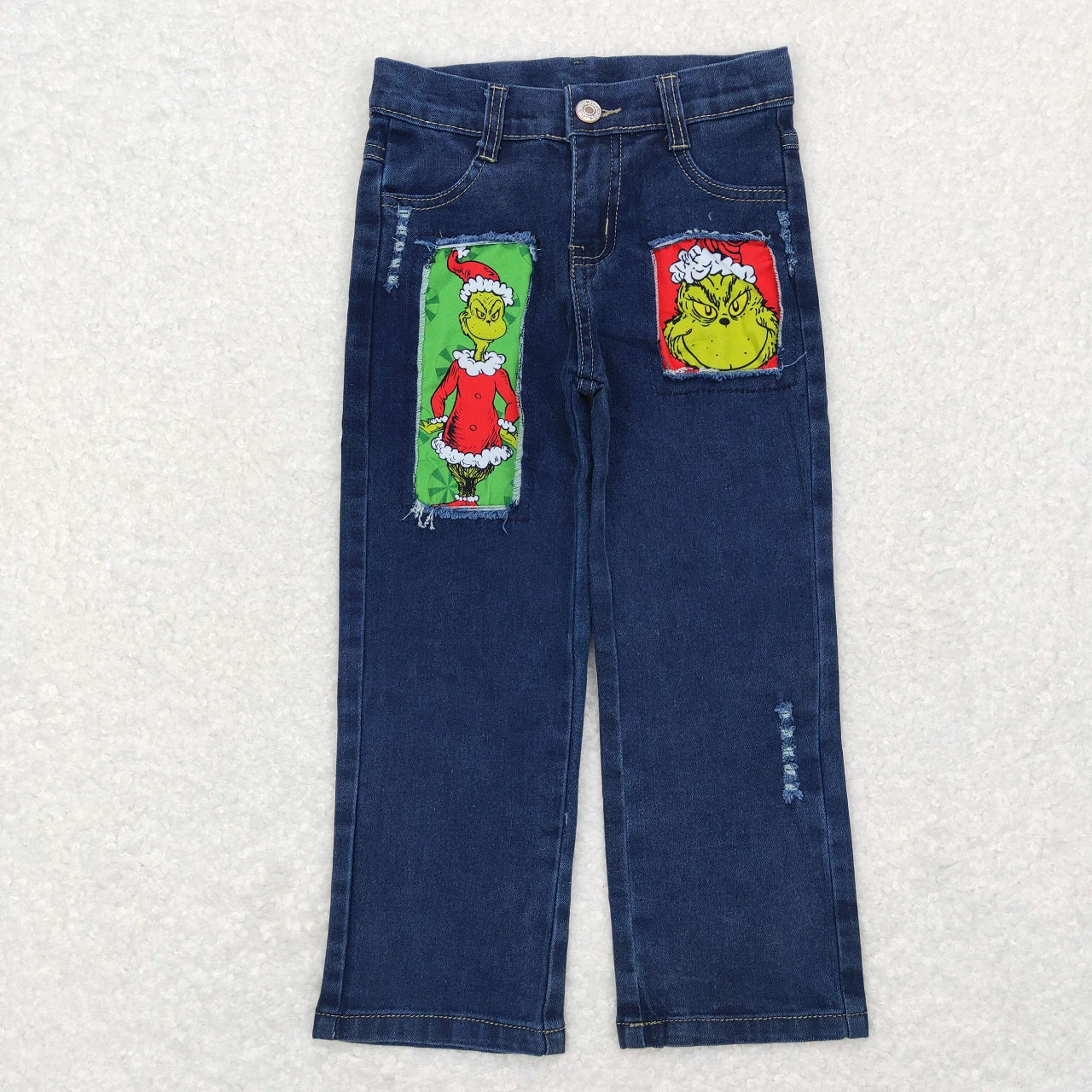 P0207 Baby Boy Christmas Face Denim Pants Jeans