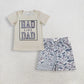 Baby Boys Kids Short Sleeves Dad Shirt Camo Plaid Pockets Shorts Summer Clothes Set RTS