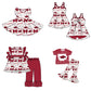 ( Moq 5 each style ) Baby Girl Toddler Team Bows Baseball Pig Sibling Dress Set