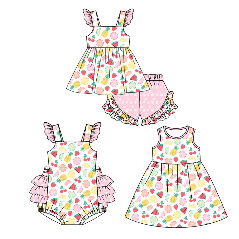 Baby Girl Fruit Sibling Romper Dress Set ( Moq 5 Each Design ) 12.12