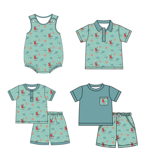 Baby Boy Fishing Sibling Romper Set ( Moq 5 Each Style ) 1.23