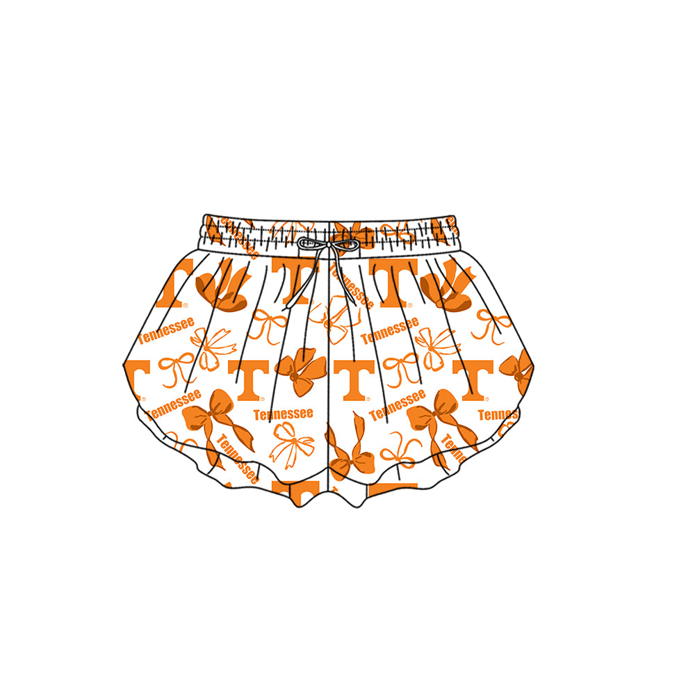 ( Moq 5 Each Style ) Baby Girls Kids Orange Bows Sibling Team Shorts Dresses Set