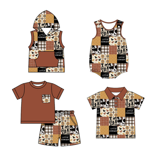 Baby Kids Western Cowboy Sibling Romper Shirt Set ( Moq 5 Each Style ) 2.15