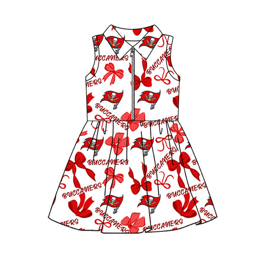 ( Moq 5 ) Custom Baby Girls Kids Sleeveless Bows Shorts Team Zipper Dress Cheer Clothes