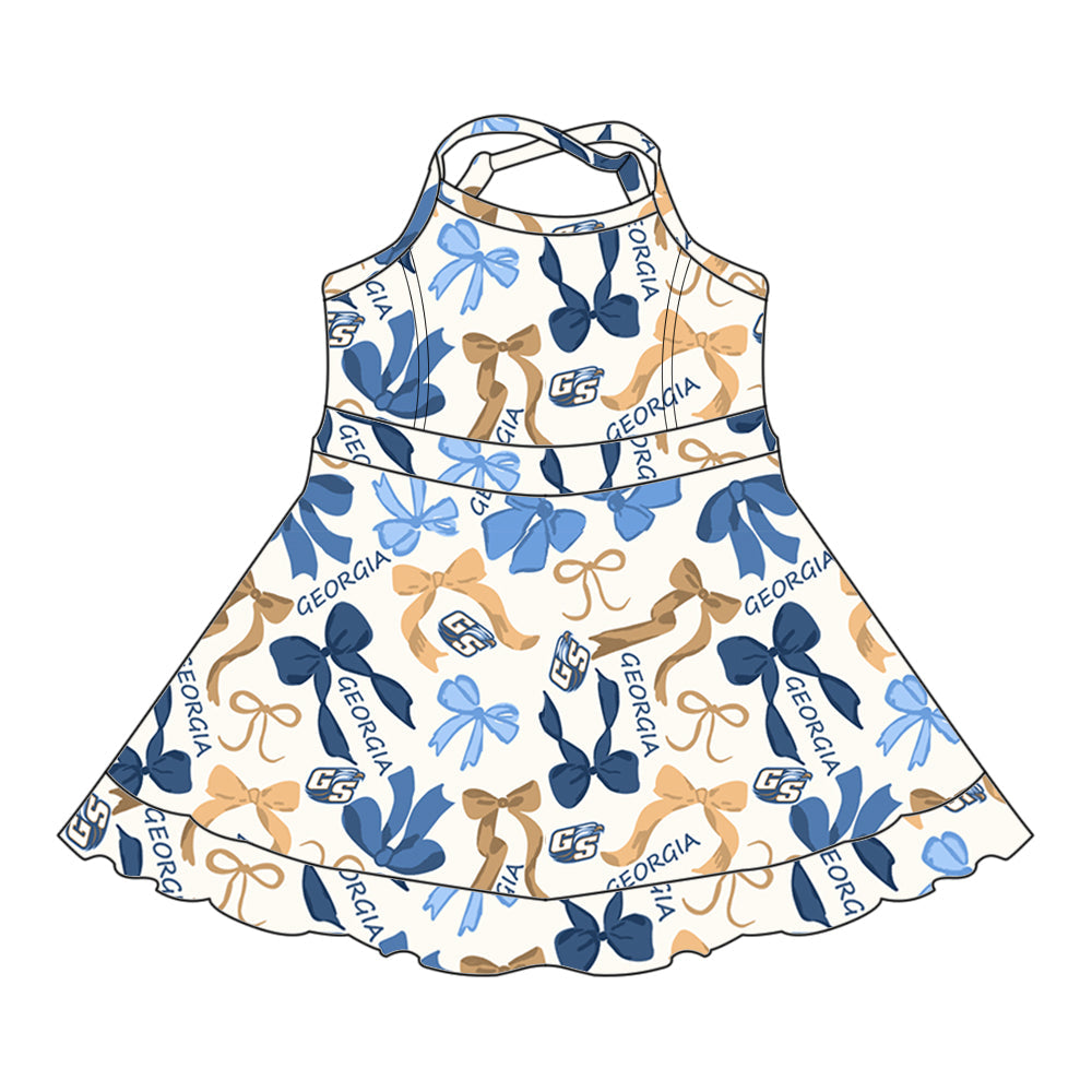 ( Moq 5 each style ) Baby Girl Team GS Bows Sibling Dress Set 5.16