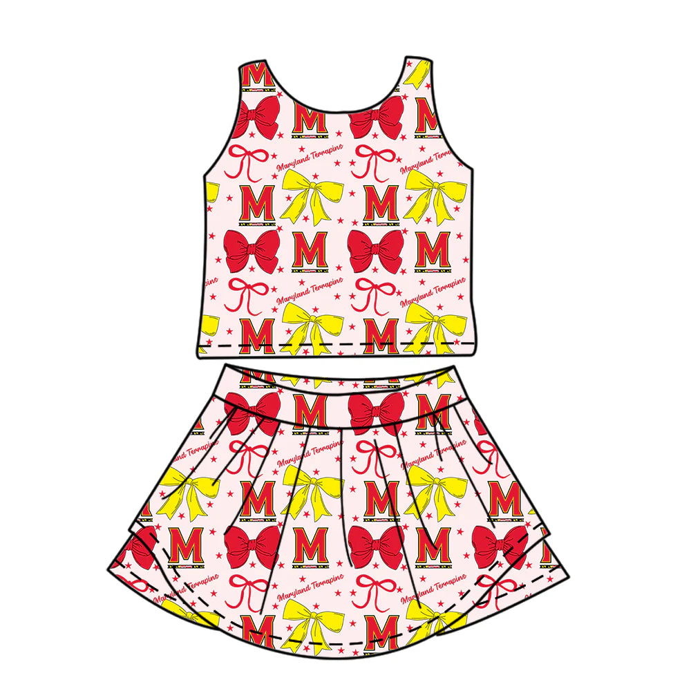 ( Moq 5 each style ) Baby Girl Toddler M Team Bows Sibling Dress Set 6.26