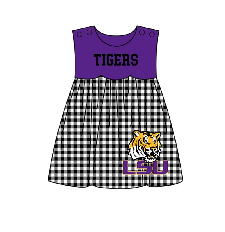 ( Moq 5 Each Style ) Baby Boys Girls Kids Tiger Plaid Team Sibling Rompers Dress Sets