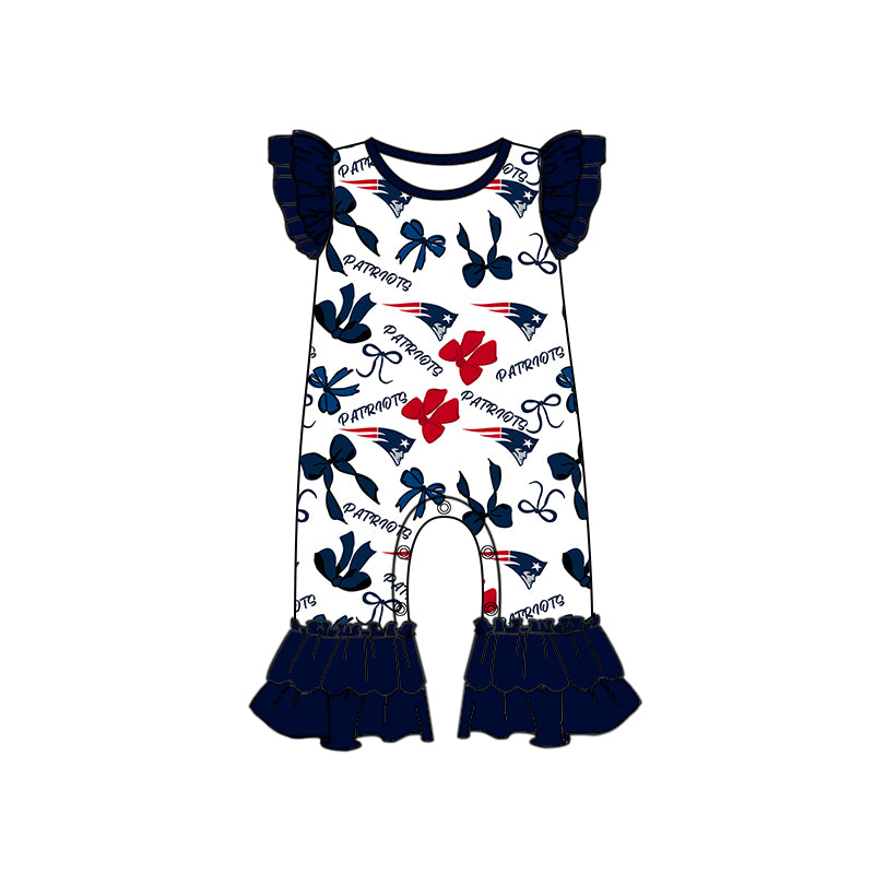 ( Moq 5 each style ) Baby Girl Toddler Team Bows Sibling Romper Dress Set 7.10