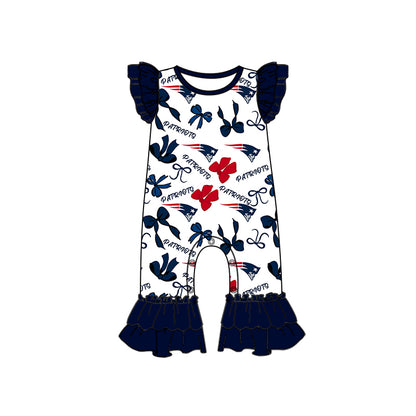 ( Moq 5 each style ) Baby Girl Toddler Team Bows Sibling Romper Dress Set 7.10