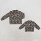 Sibling Baby Girls Adult Woman Long Sleeves Brown Camo Shirts Yoga Active Clothes RTS