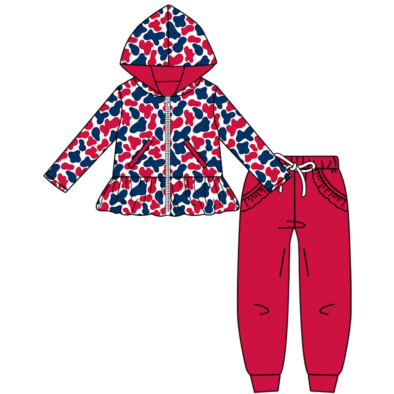 ( Moq 5 each style ) Baby Boy Girl A Team Camo Sibling Set 8.9