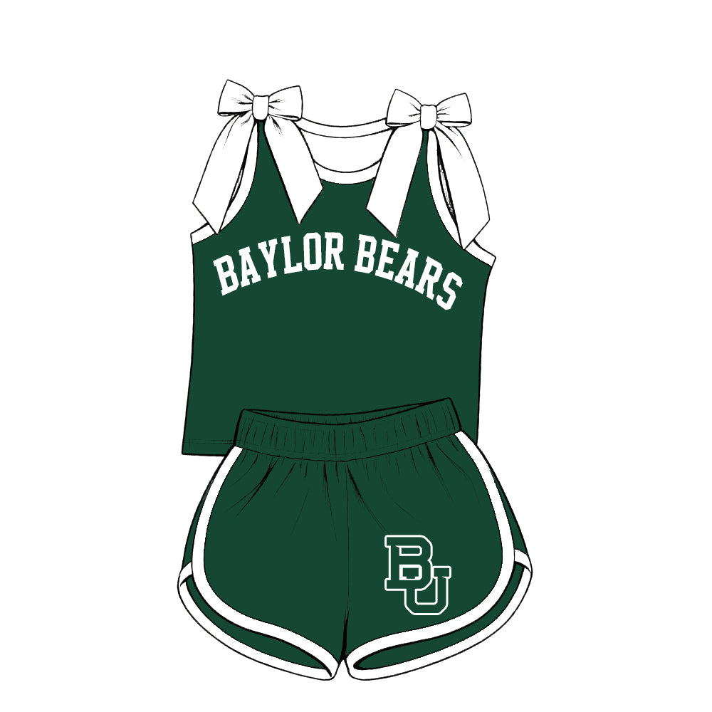 ( Moq 5 ) Sibling Baby Girls Kids Sleeveless Bows Shirt Shorts Team Set Clothes