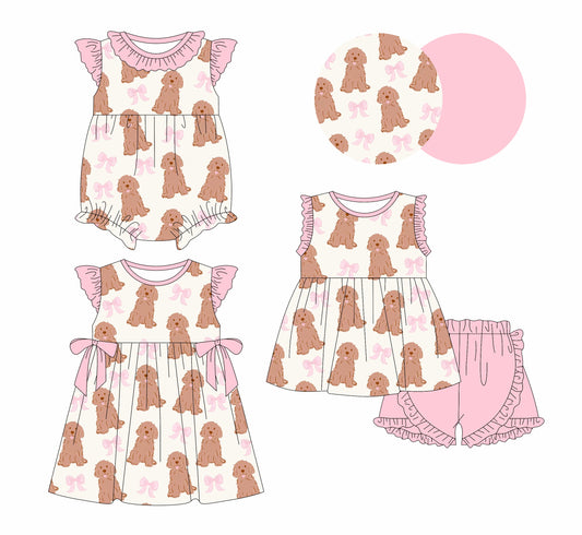 Baby Girl Dogs Bows Sibling Romper Dress Set ( Moq 5 Each Style ) 1.3