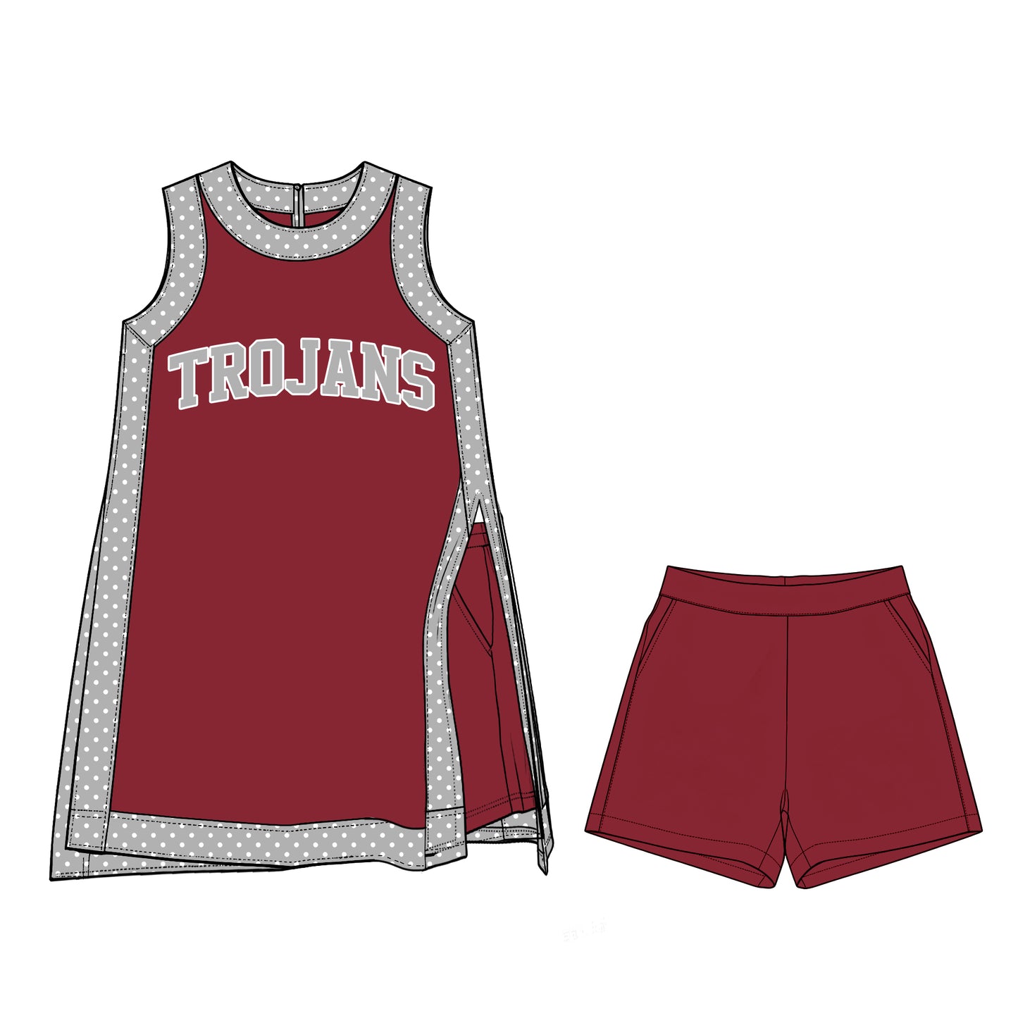 ( Moq 5 ) Baby Girls Kids Sleeveless Team Tops Shorts Team Set Clothes