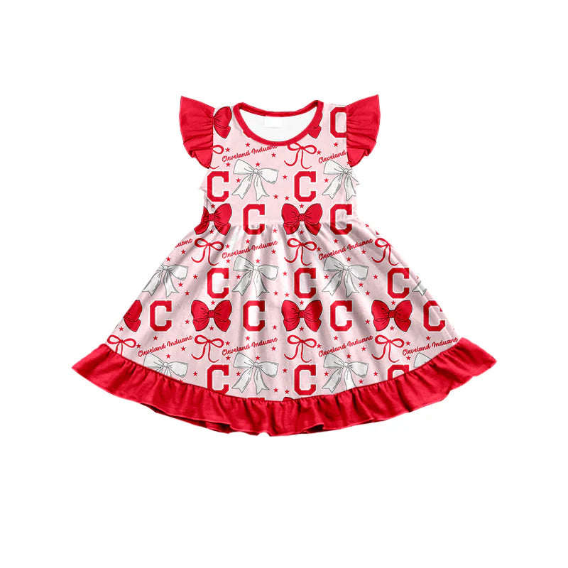 ( Moq 5 each style ) Baby Boy Girl Toddler C Team Bows Sibling Shirt Dress Set 6.20