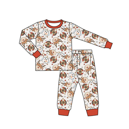 Baby Boy Long Sleeves Christmas Deer Shirt Pants Pajamas Set