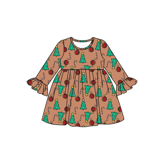 Baby Girl Long Sleeves Christmas Tree Dress