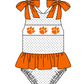 ( Moq 5 Each Style ) Baby Boys Girls Toddler Orange Plaid Sibling Shorts Sets Team Clothing