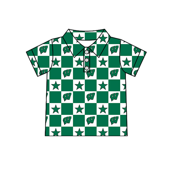 ( Moq 5 Each Style ) Baby Boys Girls Toddler Green Bows Team Sibling Shorts Dress Shirt Set Clothes