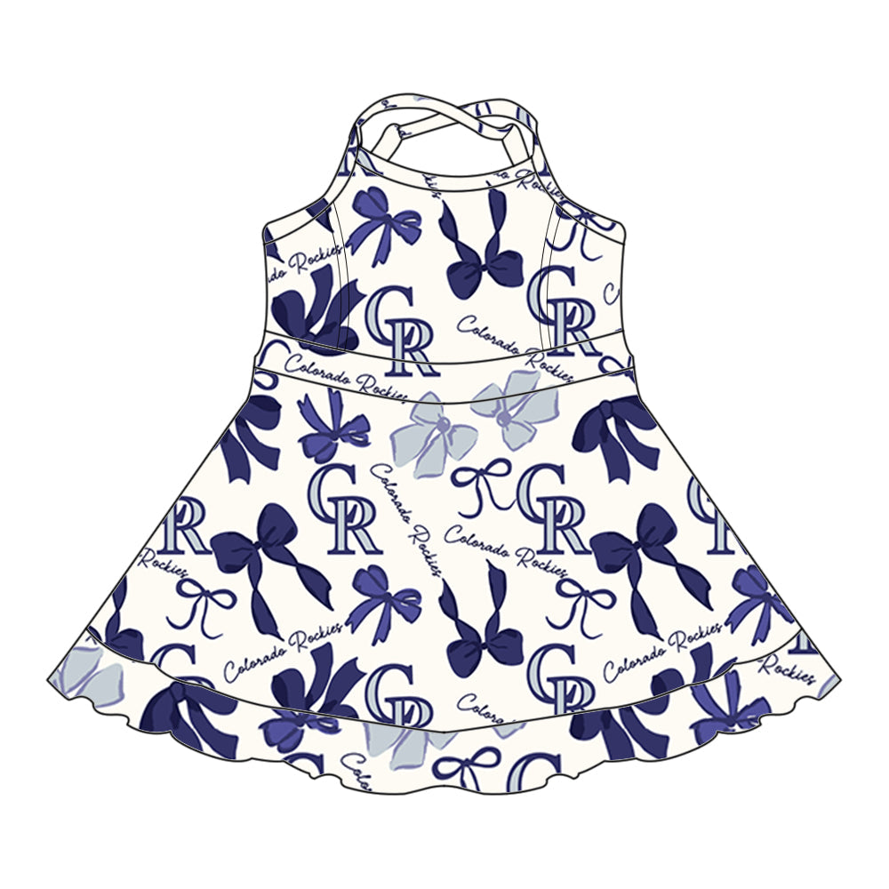 ( Moq 5 each style ) Baby Girl Team CK Bows Sibling Dress Set 5.21