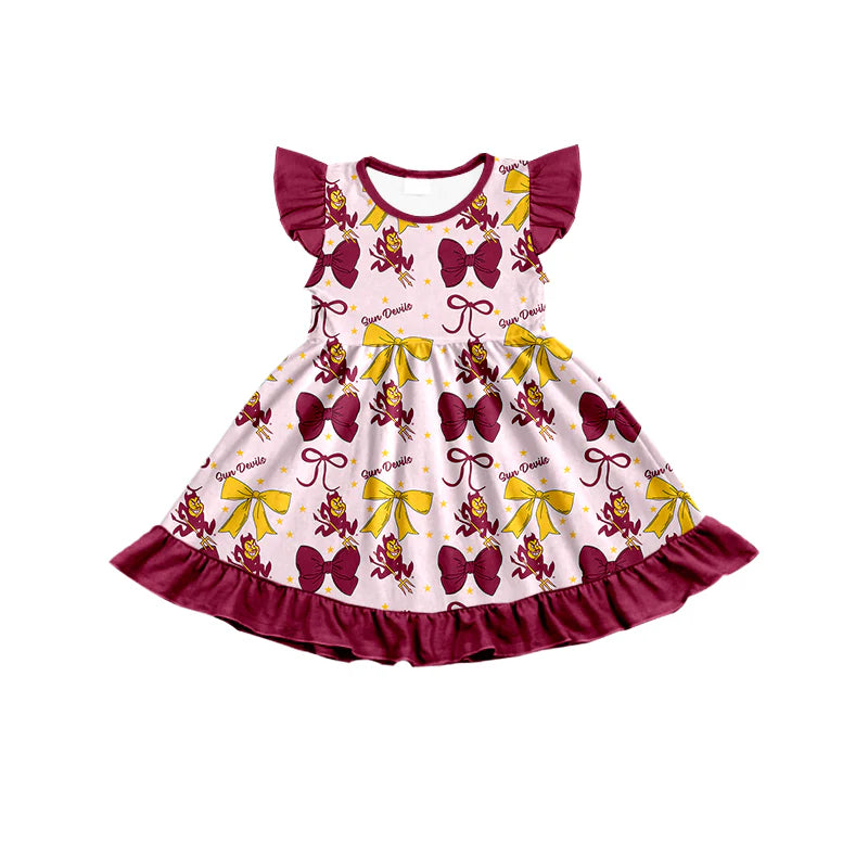 ( Moq 5 each style ) Baby Girl Toddler Team Bows Sibling Dress Set 6.24
