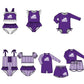 ( Moq 5 Each Style ) Baby Boys Girls Kids Team Sibling Jumpsuits Purple Sets Swimsuits