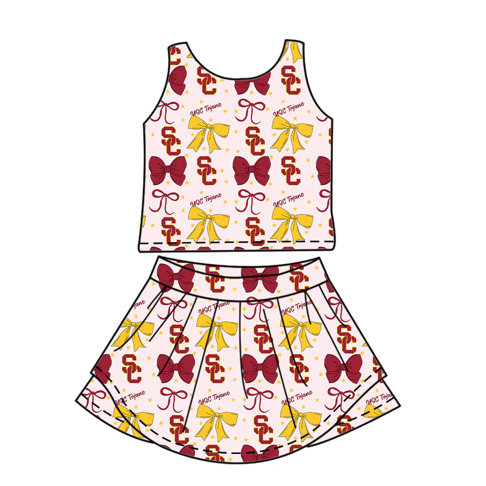 ( Moq 5 each style ) Baby Girl Toddler SC Team Bows Sibling Dress Set 6.25