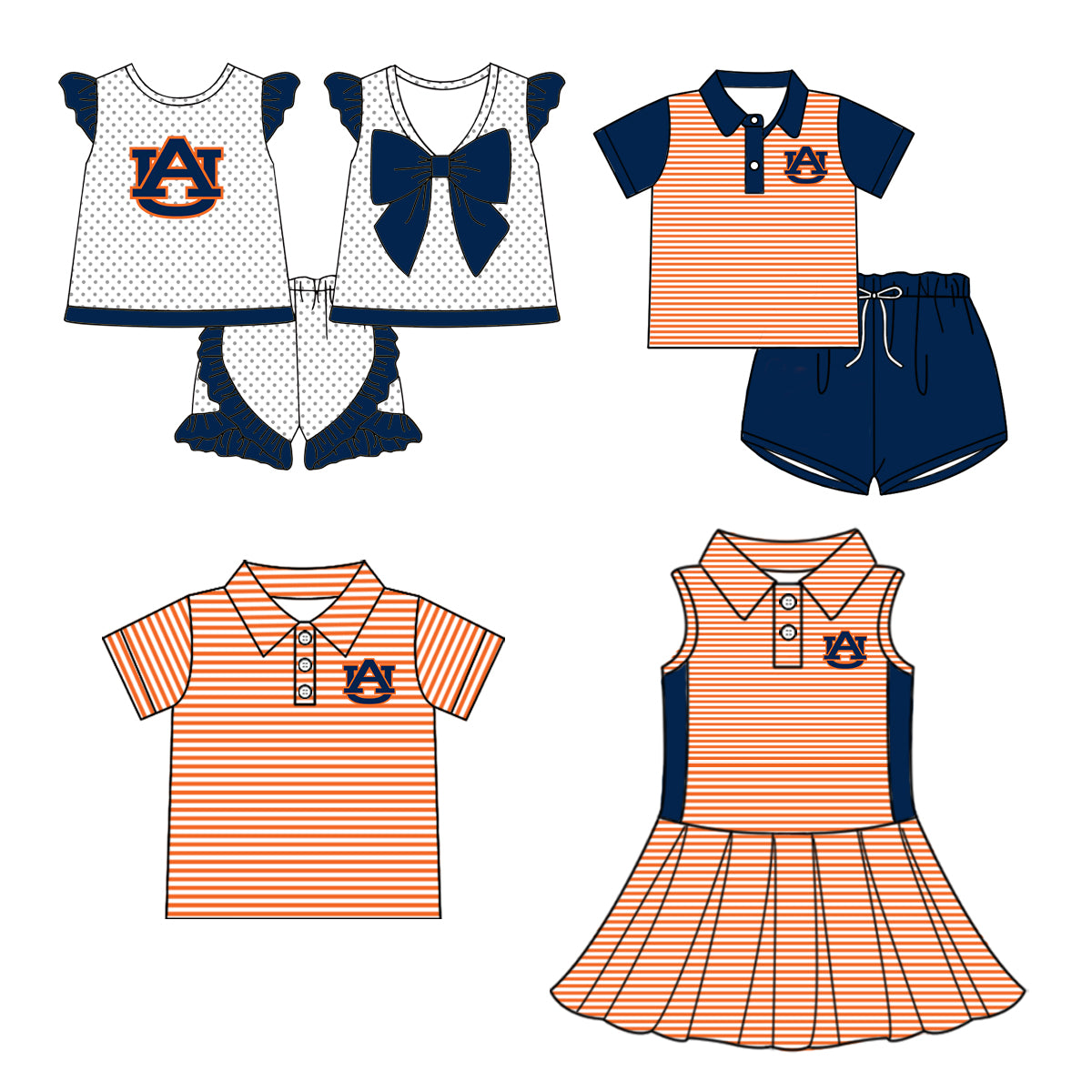 ( Moq 5 each style ) Baby Boy Girl Short Sleeves Team AU Sibling Dress Shirt Set 5.5