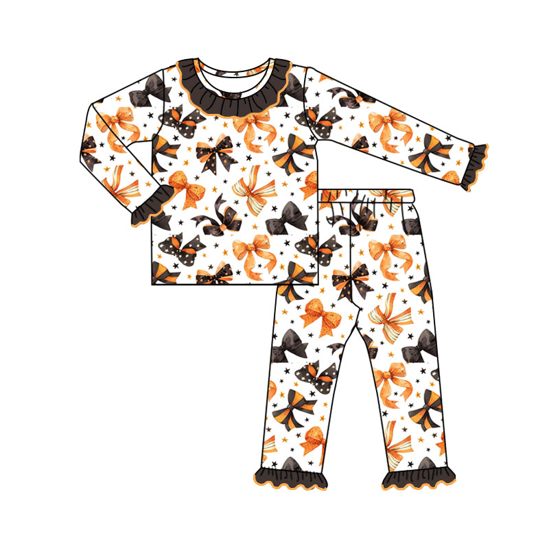 Baby Girl Halloween Bows Shirt Pants Pajamas Set