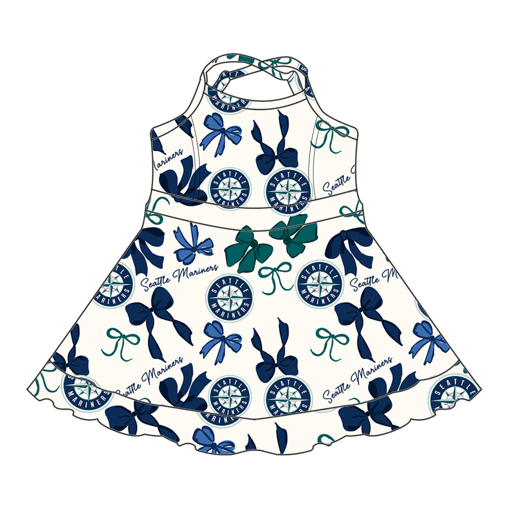 ( Moq 5 each style ) Baby Girl Team Bows Sibling Dress Set 5.19