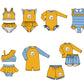 ( Moq 5 Each Style ) Baby Boys Girls Kids Team Sibling Jumpsuits Sets Swimsuits Clothes