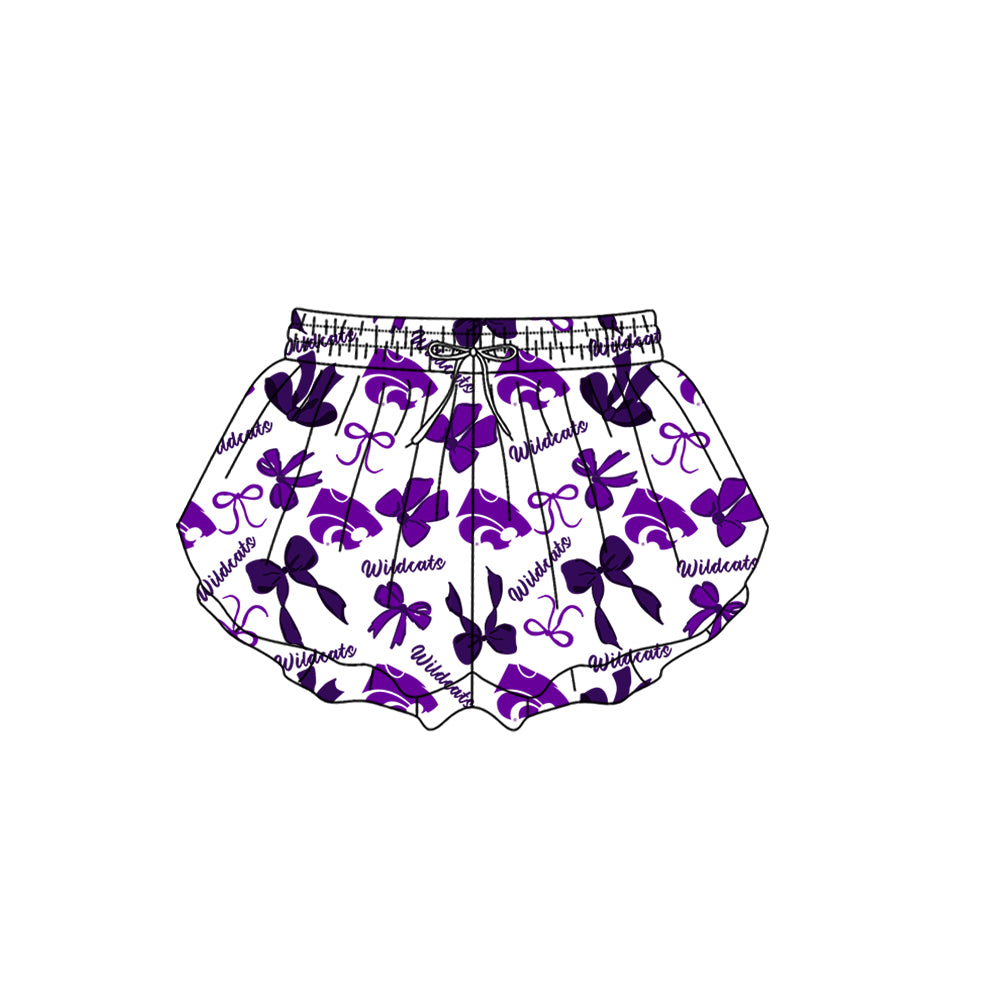 ( Moq 5 Each Style ) Baby Girls Toddler Purple Bows Sibling Team Shorts Dresses Set Clothes